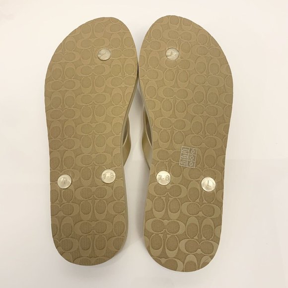 Coach Coh Gold Flip Flop Size 7 - Picture 5 of 6